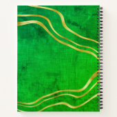 Green Gold Individuelle Name Modern Sketchbook Notizblock (Rückseite)