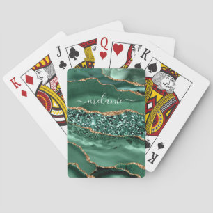 Green Gold Individuelle Name Spielkarten