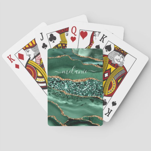 Green Gold Individuelle Name Spielkarten (Rückseite)