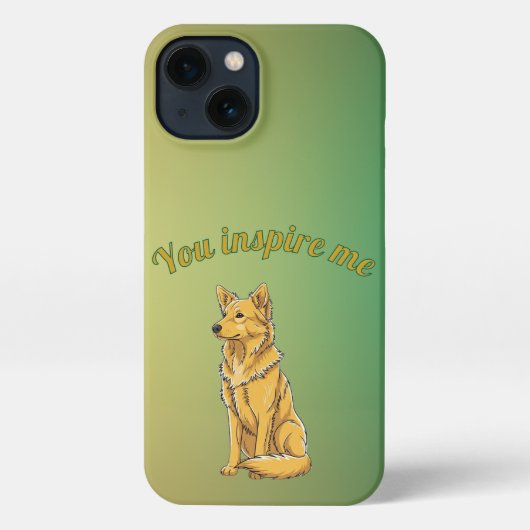 Green Gold Inspirational German Shepherd Dog iPhone Hülle (Rückseite)