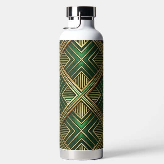 GREEN & GOLD IRISH ART DECO PATTERNS TRINKFLASCHE (Rechts)