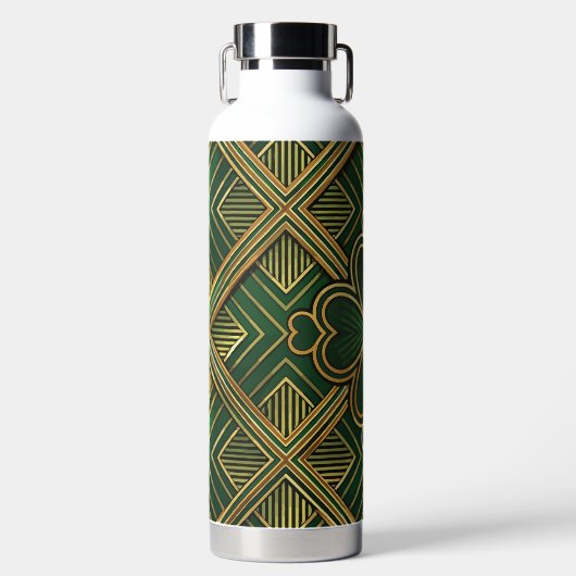 GREEN & GOLD IRISH ART DECO PATTERNS TRINKFLASCHE (Vorderseite)
