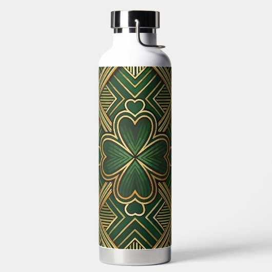 GREEN & GOLD IRISH ART DECO PATTERNS TRINKFLASCHE (links)