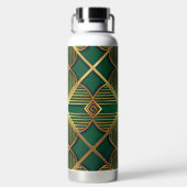 GREEN & GOLD IRISH ART DECO PATTERNS TRINKFLASCHE (Rückseite)