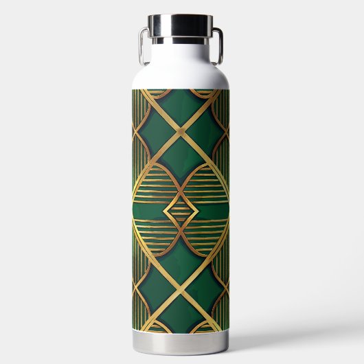 GREEN & GOLD IRISH ART DECO PATTERNS TRINKFLASCHE (Vorderseite)