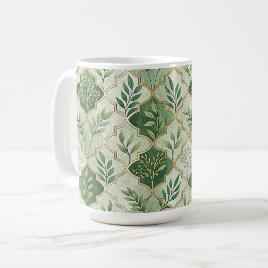 GREEN & GOLD IRISH BRANCHES & VINES KAFFEETASSE (Vorderseite Links)