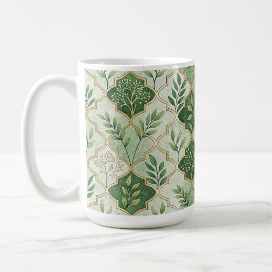 GREEN & GOLD IRISH BRANCHES & VINES KAFFEETASSE (Links)