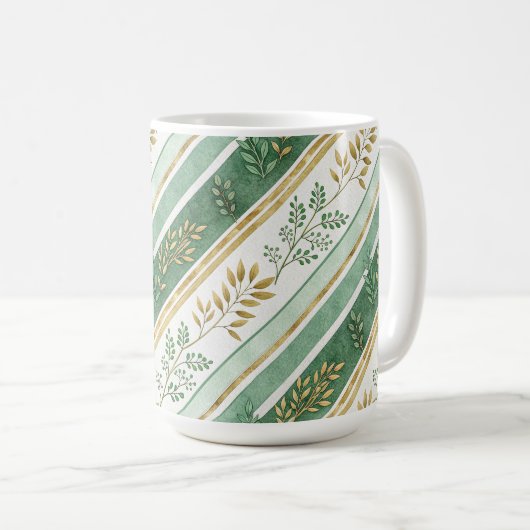GREEN & GOLD IRISH BRANCHES & VINES KAFFEETASSE (VorderseiteRechts)