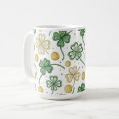 GREEN & GOLD IRISH CELTIC SHAMROCKS KAFFEETASSE (Vorderseite Links)