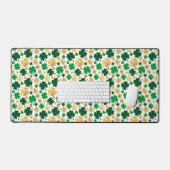 GREEN & GOLD IRISH CELTIC SHAMROCKS SCHREIBTISCHUNTERLAGE (Tastatur & Maus)