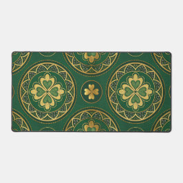 GREEN & GOLD IRISH CIRCULAR PATTERN SCHREIBTISCHUNTERLAGE