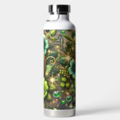 GREEN & GOLD IRISH HEARTS AND FLOWERS TRINKFLASCHE (Rechts)