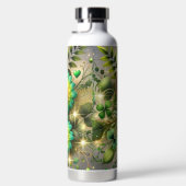 GREEN & GOLD IRISH HEARTS AND FLOWERS TRINKFLASCHE (Rechts)