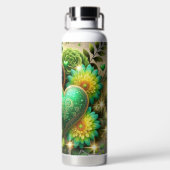 GREEN & GOLD IRISH HEARTS AND FLOWERS TRINKFLASCHE (Rückseite)