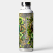 GREEN & GOLD IRISH HEARTS AND FLOWERS TRINKFLASCHE (Rechts)