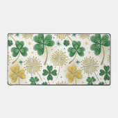 GREEN & GOLD IRISH SHAMROCKS & FLOWERS SCHREIBTISCHUNTERLAGE (Vorderseite)
