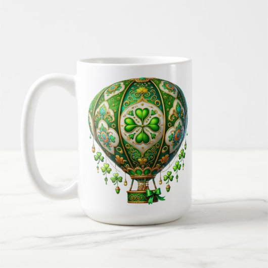 GREEN & GOLD IRISH THEMA HOT AIR BALLOON KAFFEETASSE (Links)