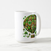 GREEN & GOLD IRISH THEMA HOT AIR BALLOON KAFFEETASSE (VorderseiteRechts)