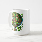 GREEN & GOLD IRISH THEMA HOT AIR BALLOON KAFFEETASSE (Vorderseite Links)