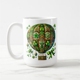 GREEN & GOLD IRISH THEMA HOT AIR BALLOON KAFFEETASSE