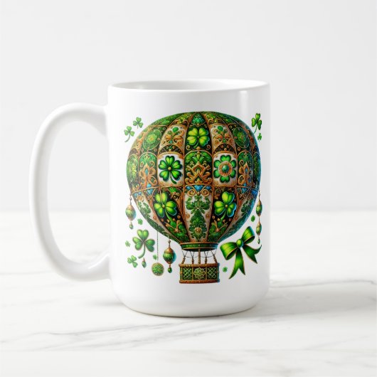 GREEN & GOLD IRISH THEMA HOT AIR BALLOON KAFFEETASSE (Links)