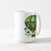 GREEN & GOLD IRISH THEMA HOT AIR BALLOON KAFFEETASSE (VorderseiteRechts)
