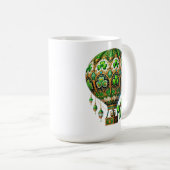 GREEN & GOLD IRISH THEMA HOT AIR BALLOON KAFFEETASSE (VorderseiteRechts)