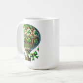 GREEN & GOLD IRISH THEMA HOT AIR BALLOON KAFFEETASSE (Vorderseite Links)