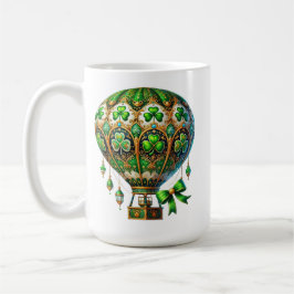 GREEN & GOLD IRISH THEMA HOT AIR BALLOON KAFFEETASSE