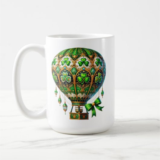GREEN & GOLD IRISH THEMA HOT AIR BALLOON KAFFEETASSE (Links)