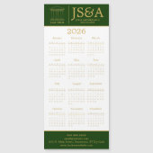 Green Gold Justice Columns Law Firm Logo 2026 Magnetkarte (Vorderseite)