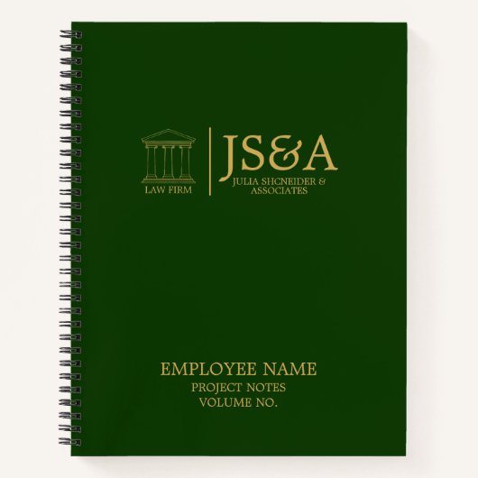 Green Gold Justice Columns Law Firm Notizblock (Vorderseite)