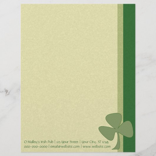Green & Gold Kleeblatt Briefkopf (Vorderseite)