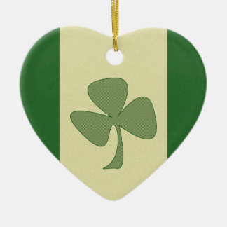 Green & Gold Kleeblatt Keramik Ornament