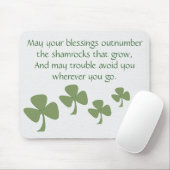 Green & Gold Kleeblatt Mousepad (Mit Mouse)