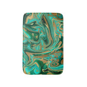 Green & Gold Liquid Marmor Badematte (Vorderseite Vertikal)
