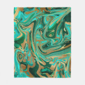 Green & Gold Liquid Marmor Fleecedecke (Vorderseite)