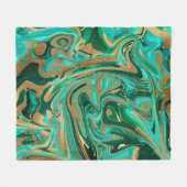 Green & Gold Liquid Marmor Fleecedecke (Vorderseite (Horizontal))