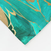 Green & Gold Liquid Marmor Fleecedecke (Ecke)