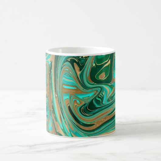 Green & Gold Liquid Marmor Kaffeetasse (Mittel)