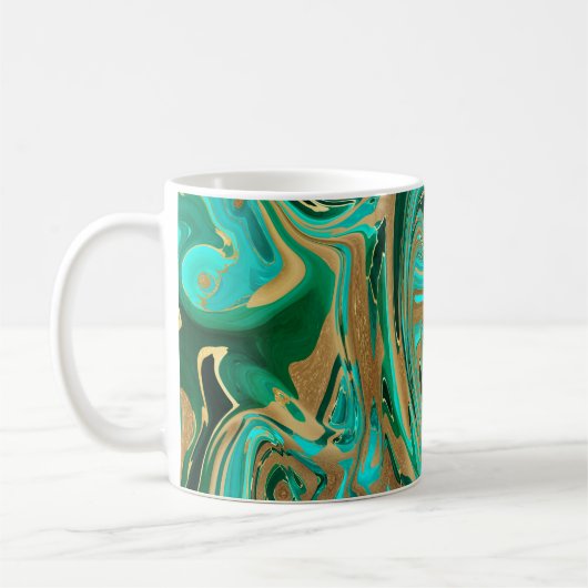 Green & Gold Liquid Marmor Kaffeetasse (Links)