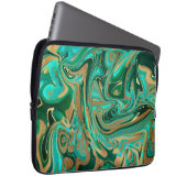 Green & Gold Liquid Marmor Laptopschutzhülle (Vorne Rechts)
