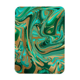 Green & Gold Liquid Marmor Magnet