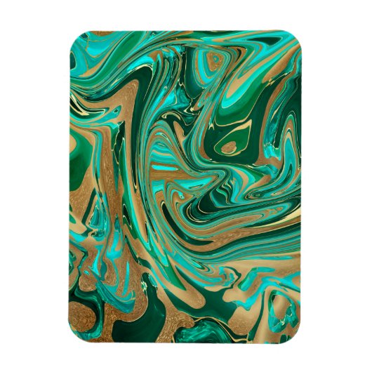 Green & Gold Liquid Marmor Magnet (Vertikal)
