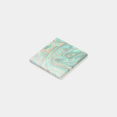 Green & Gold Liquid Marmor Post-it Klebezettel (angewinkelt)