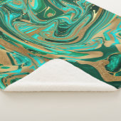 Green & Gold Liquid Marmor Sherpadecke (3/4)