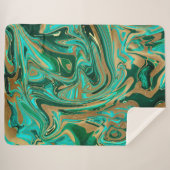 Green & Gold Liquid Marmor Sherpadecke (Vorderseite (Horizontal))