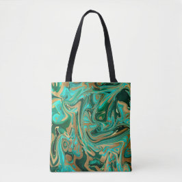 Green & Gold Liquid Marmor Tasche