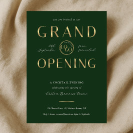 Green & Gold Logo Business Grand Opening Corporate Einladung