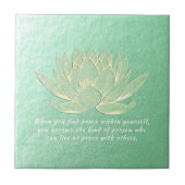 Green Gold Lotus Yoga Meditation Instructor Fliese (Vorderseite)